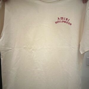 AMIRI Cream Short Sleeve Tee Casual Cotton